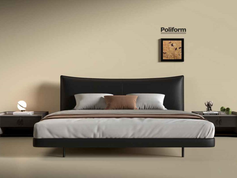  现代双人床3d模型 