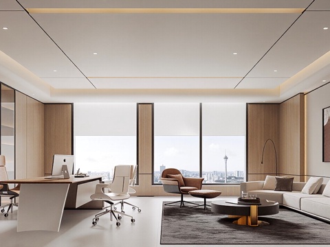  现代意式经理办公室3d模型 