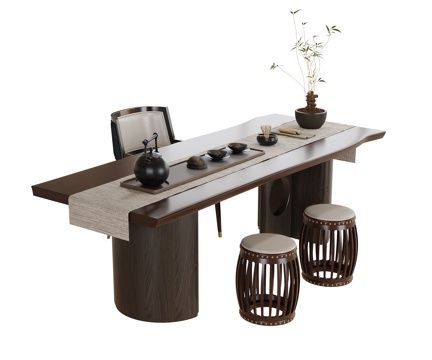  现代茶桌椅 凳子3d模型 