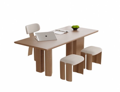 现代书桌椅 凳子su模型