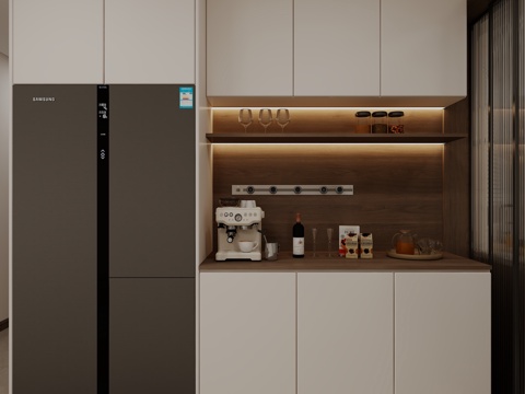  现代餐边柜3d模型 