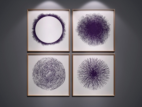  中式装饰挂画 中式艺术画 中式端景画 中式抽象画 中式水墨画3d模型 