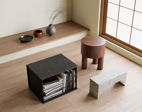  现代边几角几su模型 