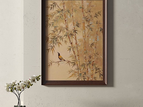  中古，复古，装饰画3d模型 