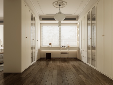  法式衣帽间3d模型 