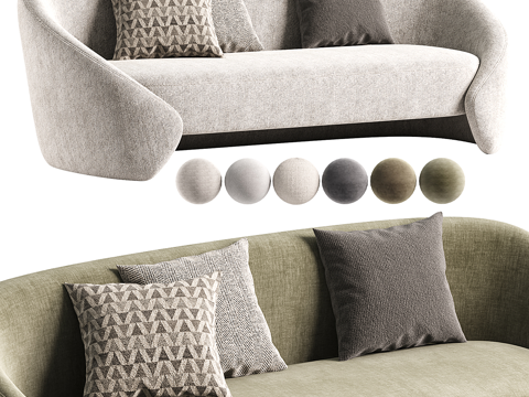  双人沙发3d模型 