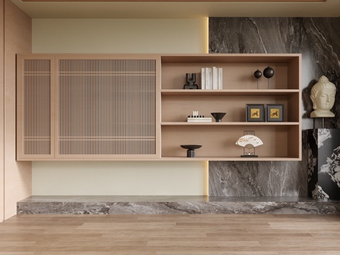 现代装饰柜 茶室柜su模型su模型