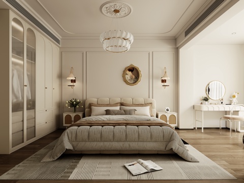  法式卧室3d模型 