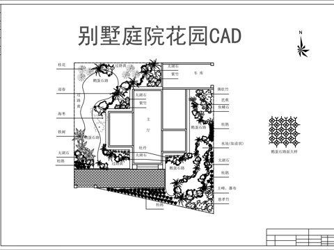 别墅庭院景观绿化CADcad施工图