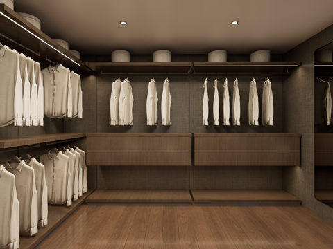 现代衣帽间su模型