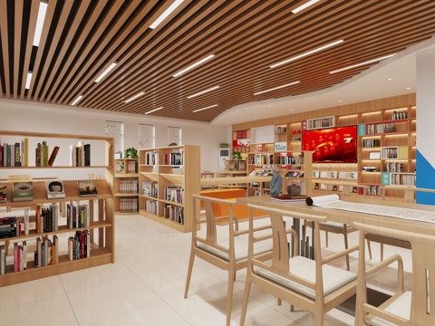  公共活动室 休息区 阅读室 职工之家3d模型 