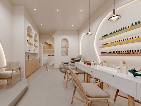 美甲店 美容店 最新全套 施工图 效果图合集cad施工图