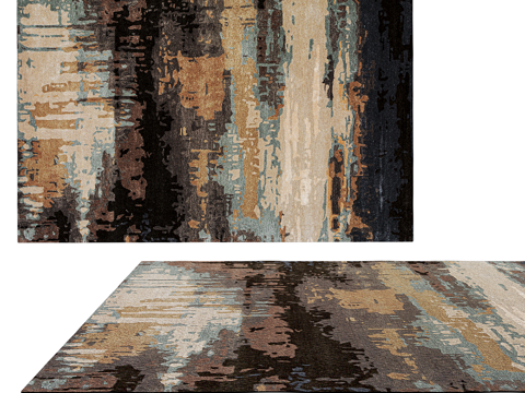  现代简约地毯 地毯  客厅地毯 多边形地毯 造型地毯3d模型 