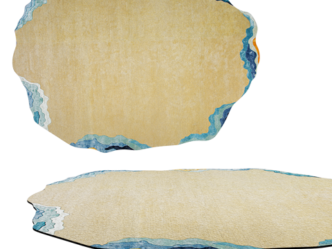  现代简约地毯 地毯  客厅地毯 多边形地毯 造型地毯3d模型 