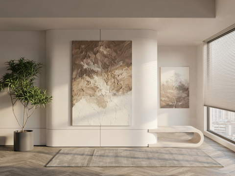 侘寂装饰画su模型