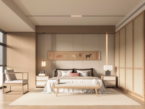  宋式风卧室3d模型 