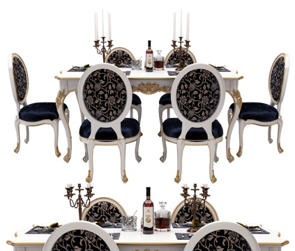  欧式餐桌3d模型 