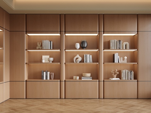  现代书柜su模型 