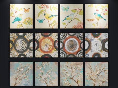  现代装饰画 北欧挂画3d模型 