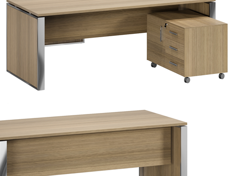  北欧简约书桌 办公书桌 办公桌 木质桌子3d模型 