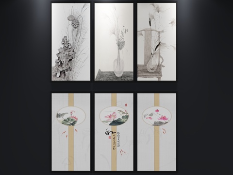  现代 北欧 挂画 装饰画3d模型 