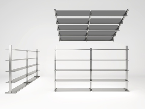 层板鞋包架金属3d模型 