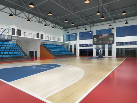  后现代篮球场3d模型 