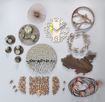  墙饰 挂件 钟 中国地图3d模型 