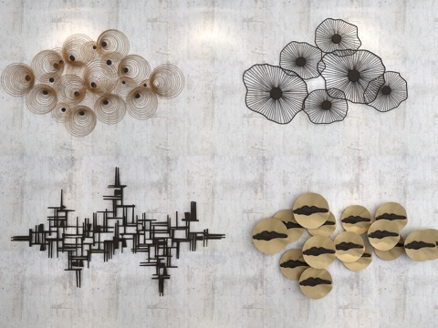  新中式墙饰装饰品组合3d模型 