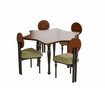  现代餐桌椅 餐椅 餐桌3d模型 