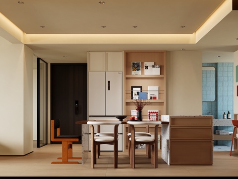 中古风餐厅su模型