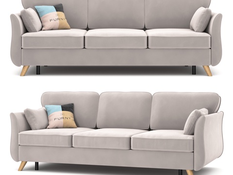  OM The Furny Coco 睡沙发床，三人座，2253d模型 