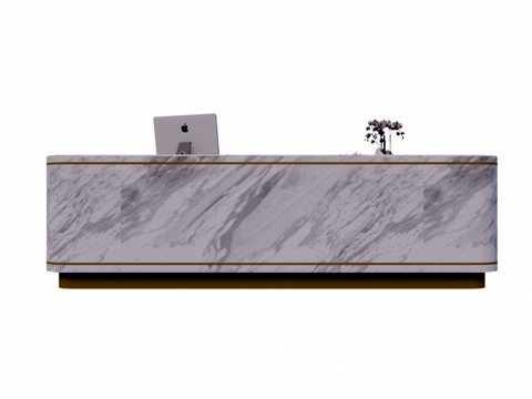 大厅 办公空间 前台 办公 工位su模型