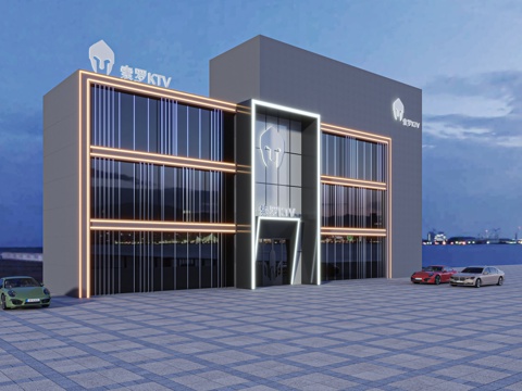  KTV外观  KTV门头3d模型 