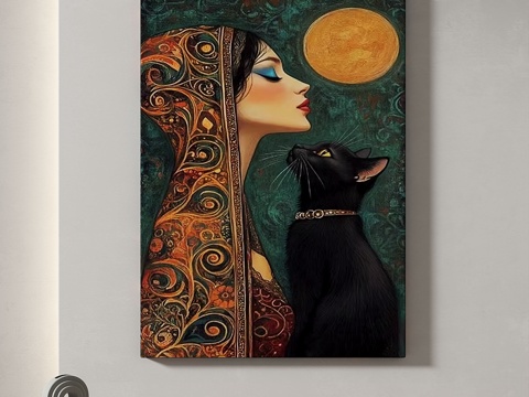  现代，复古，抽象，简约，挂画3d模型 