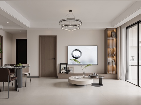  现代简约客餐厅3d模型 