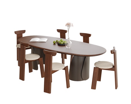  现代桌椅 餐椅 餐桌su模型 