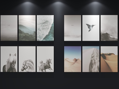  现代挂画 装饰画3d模型 