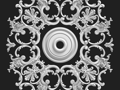  预制灰泥装饰花饰 145号3d模型 