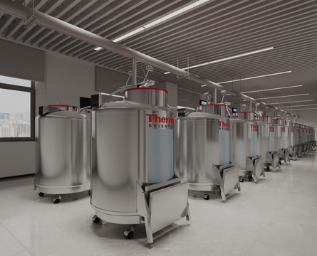  现代液氮库气罐液罐储物罐3d模型 