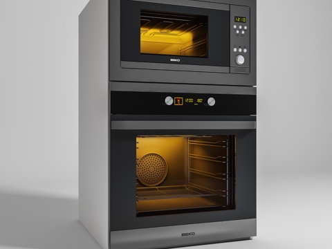  现代烤箱微波炉3d模型 