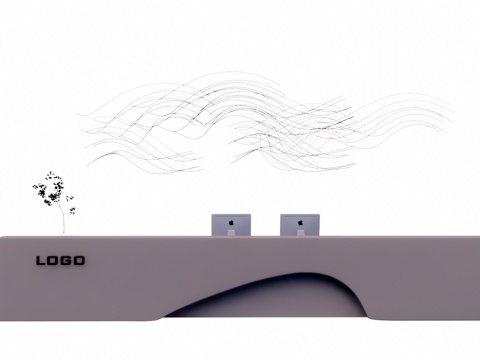 大厅 办公 前台 工位su模型