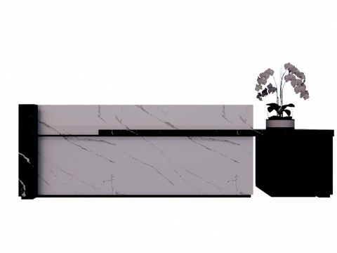 大厅 办公 酒店前台 工位su模型