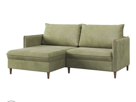  带脚凳的OM沙发PORTU 2153d模型 