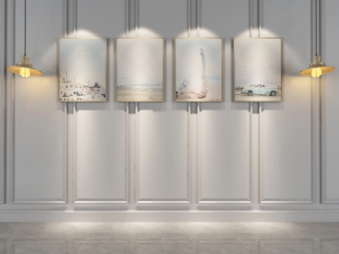  画 挂画 装饰画 北欧挂画 护墙板 工业吊灯3d模型 