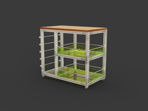  工业风柜子 包豪斯柜子 咖啡柜 铝型材柜子 金属风置物柜3d模型 