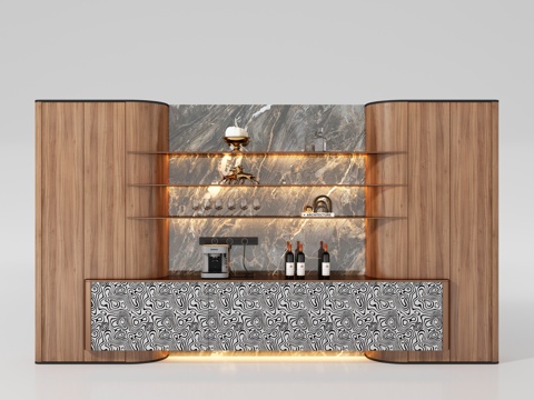  现代酒柜 餐边柜3d模型 