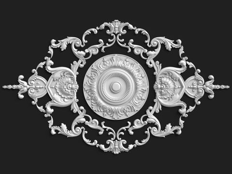  灰泥装饰花饰套装152号3d模型 