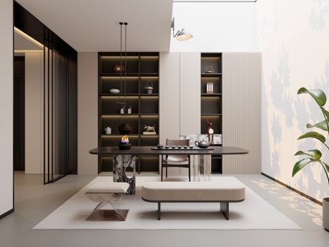  现代意式茶室3d模型 