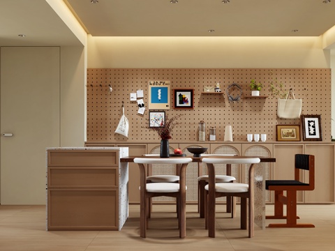 中古风餐厅su模型